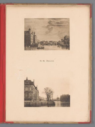 Two Views of the Amstel in Amsterdam, One of Which Is a Reproduction of a Print by Simon Fokke After Jan de Beijer