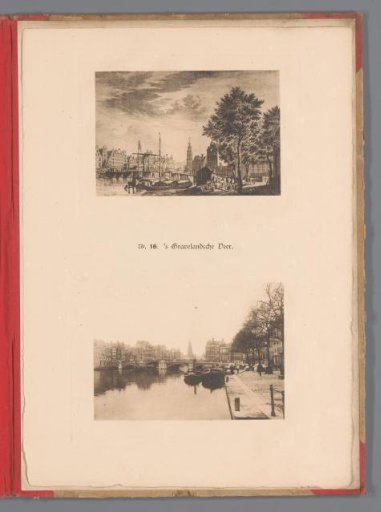 Two Views of 's-Gravelandseveer in Amsterdam, One of Which Is a Reproduction of a Print by Simon Fokke After Jan de Beijer