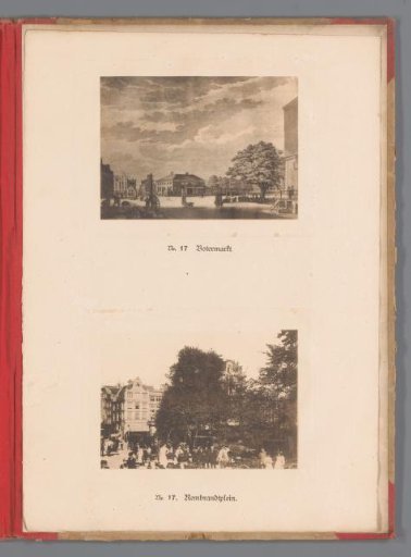 Two Views of the Botermarkt and the Rembrandtplein in Amsterdam, One of Which Is a Reproduction of a Print by Caspar Jacobsz. Philips