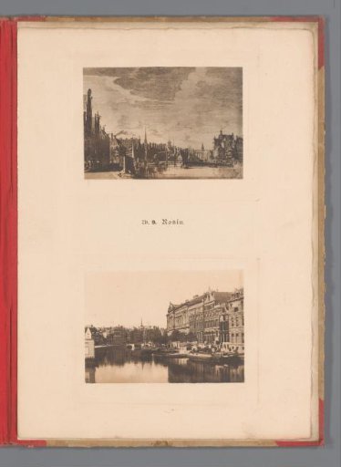 Two Views of the Rokin in Amsterdam, One of Which Is a Reproduction of a Print by Hendrik Spilman After Jan de Beijer