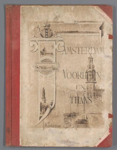 Photo album with old and new city views of Amsterdam