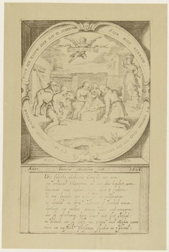 Photograph of the New Year's print of the Haarlem Christmas Guild, 1606