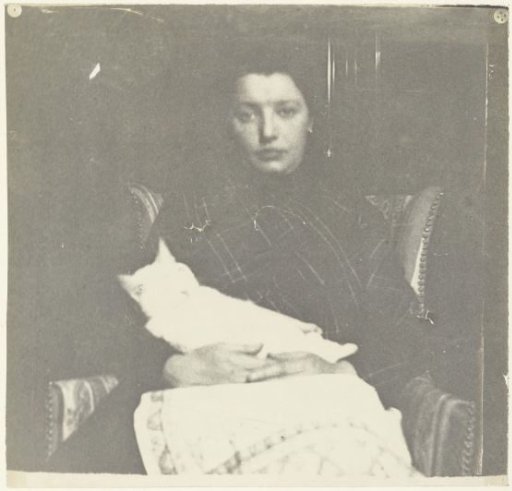 Marie Breitner-Jordan with a cat on her lap