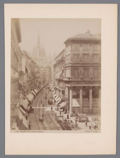 View of the Corso Vittorio Emanuele at Milan, Italy