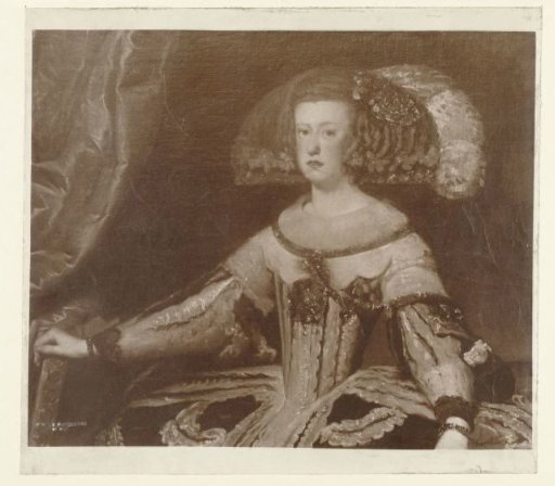 Detail of the Painting Queen Mariana by Velázquez