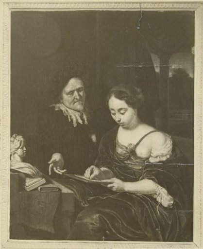 Painting with a double portrait of a man and a woman