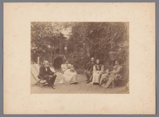 Group portrait of family in garden