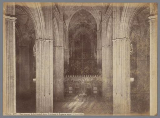 View of the interior of the Cathedral of Seville, from the gallery above the main entrance
