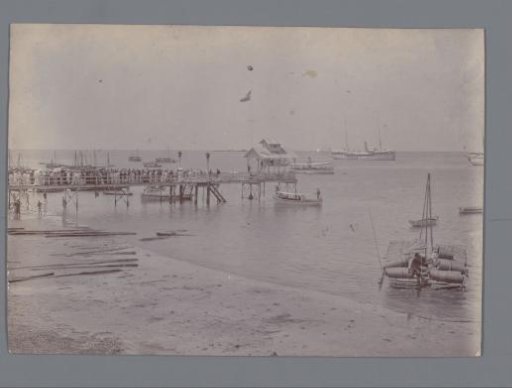 View from the beach on the sea, Dutch East Indies