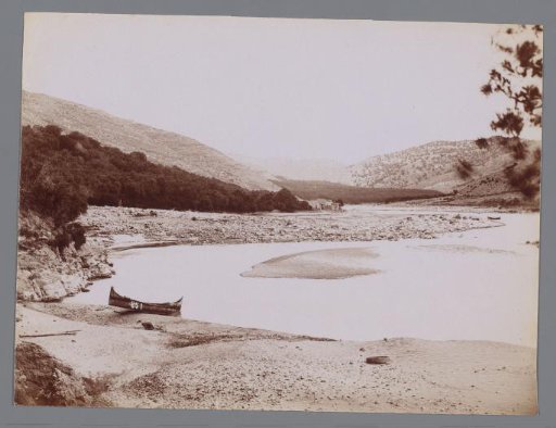 Landscape with lake and boat ("La route de Rescht"), Iran