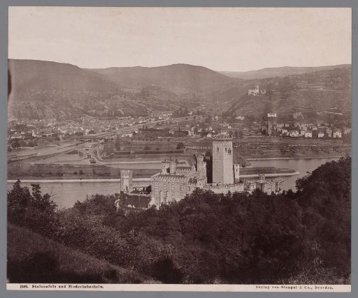 Stolzenfels Castle and Niederlahnstein, near Koblenz, Rhineland-Palatinate, Germany