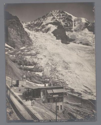 Jungfraubahn, Eigergletscher station, the Eiger mountain in the background, Bernese Alps, Switzerland