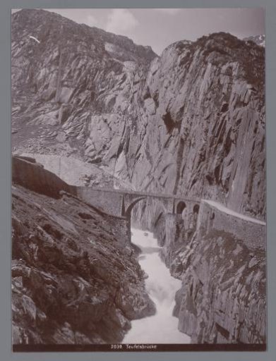 Devil's Bridge over the Schöllenen Gorge, near the Gotthard Pass, Switzerland