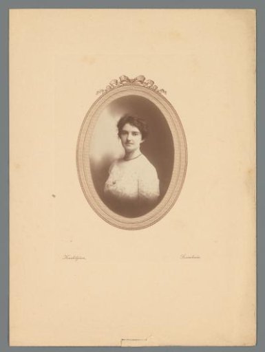 Oval portrait of a woman, Surabaya, Dutch East Indies