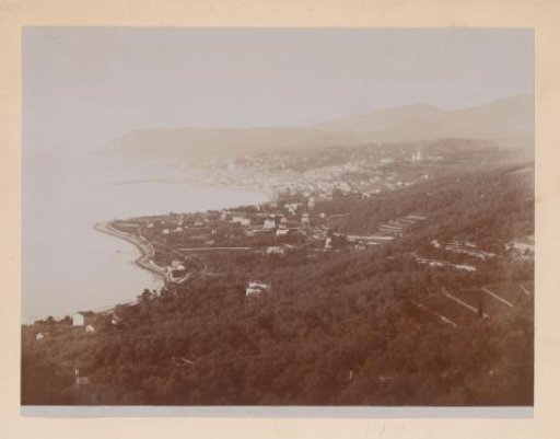 View from the Col de Poggio over the bay of San Remo, Italy
