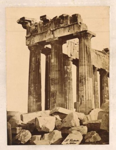 The columns of the Parthenon on the Acropolis in Athens
