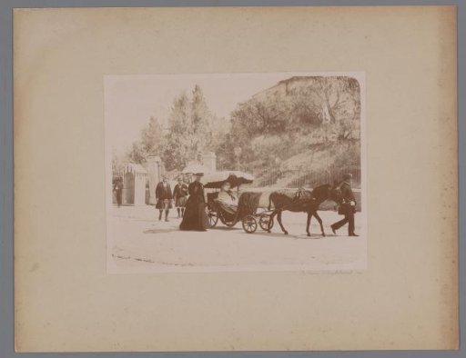 Queen Victoria in her carriage in a park, France [?]