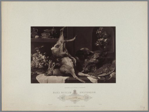 Photographic reproduction of the painting Still Life with Large Dead Game, Fruit and Flowers by Frans Snijders, coll. Rijksmuseum