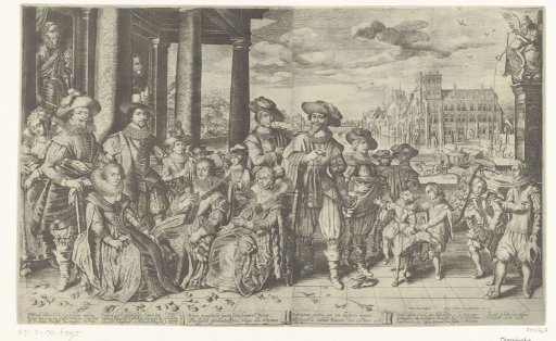 Frederick Henry, Frederick V of Bohemia, and Ernest Casimir with their wives and children, 1627