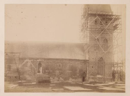 North side of the Saint Vitus Church in Stiens, during restoration work