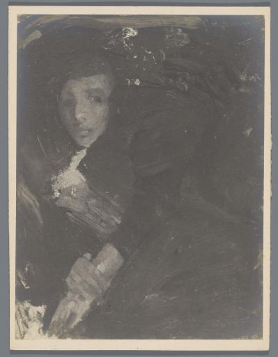 Photographic reproduction of a painting of a reclining woman after George Hendrik Breitner