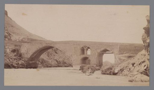 Landscape with a River and Bridge; Hills in the Background, Iran