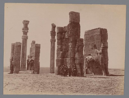 Ruins with several posing men, Persepolis