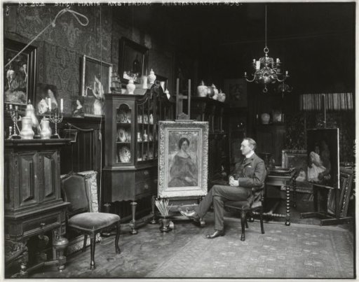 Simon Maris in his studio on the Keizersgracht in Amsterdam