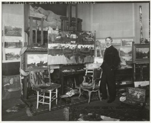 Nicolaas Bastert in his studio at Nieuwersluis
