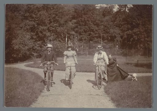 Group Portrait on Bicycles of Willem, Maria Engelina, Jennigje Hendrika Jacoba, and Johanna Geertruida Jonker