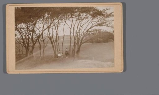 Portrait of two unknown women in a landscape