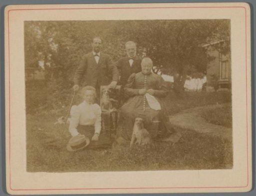 Group portrait with two dogs