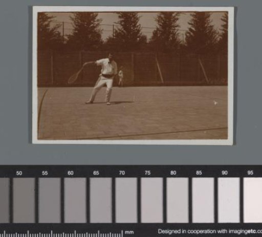 Unknown tennis player on the court