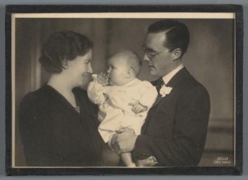 Portrait of Princess Juliana and Prince Bernhard with Beatrix