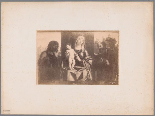 Photographic reproduction of painting Madonna with child and two saints by Cima da Conegliano, Accademia, Venice