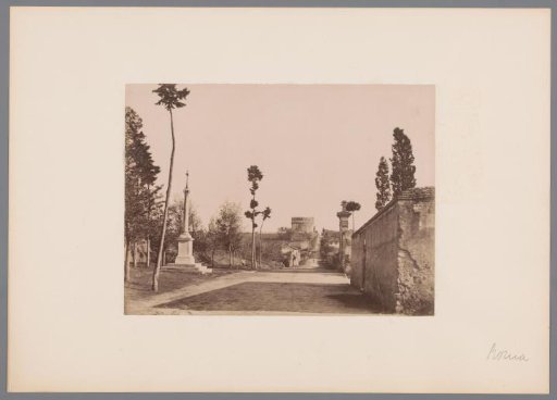 View of the Via Appia from San Sebastiano in Rome, Italy