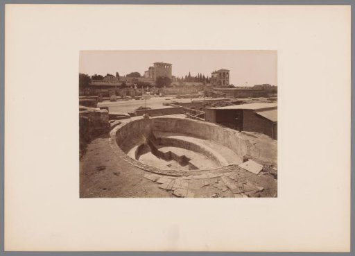 Remains of a swimming pool in the palace of the emperors on the Roman Forum in Rome, Italy
