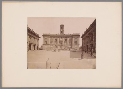 View of the Capitoline Hill with the equestrian statue of Marcus Aurelius in Rome, Italy