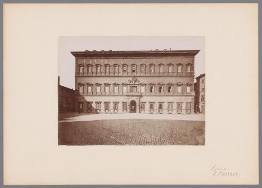 View of the facade of the Palazzo Farnese in Rome, Italy