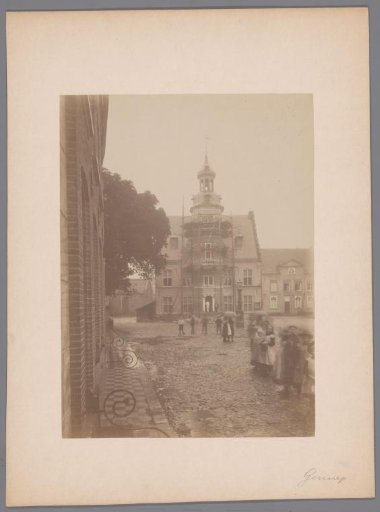 View of the market square and town hall in Gennep