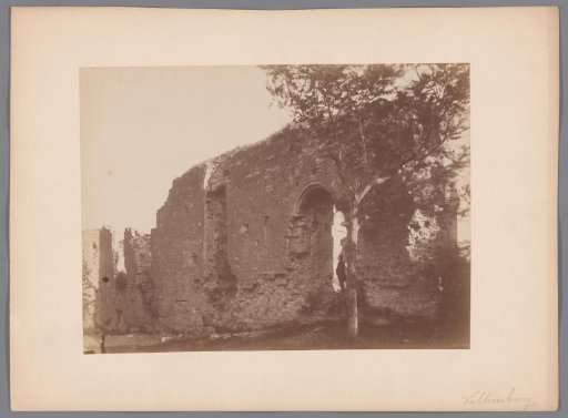 Courtyard of the castle ruins in Valkenburg