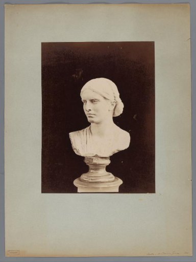Photographic reproduction of a bust of a saint by Francesco Jerace