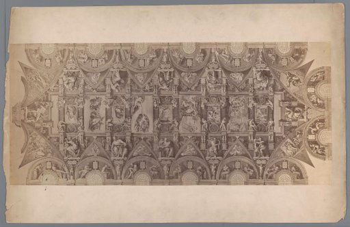 Photographic reproduction of the frescoes on the ceiling of the Sistine Chapel