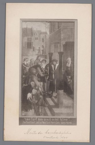 Photographic Reproduction of a Panel from a Polyptych with the Seven Works of Mercy: Giving Drink to the Thirsty, by the Master of Alkmaar