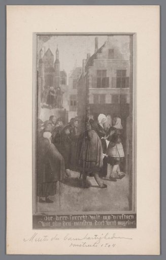 Photographic Reproduction of a Panel from a Polyptych with the Seven Works of Mercy: Sheltering the Travelers, by the Master of Alkmaar