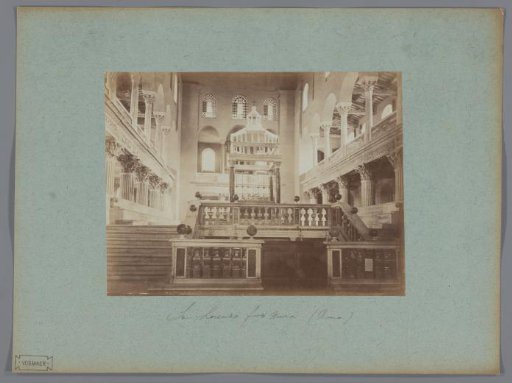 Interior of the Basilica of Saint Lawrence Outside the Walls in Rome, Italy