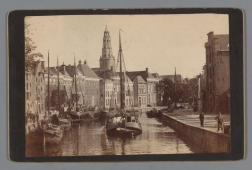 View of the Hoge der A in Groningen, with the tower of the Der Aa Church in the background