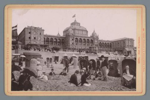 Bathing Guests on the Beach in Scheveningen, with the Kurhaus in the Background