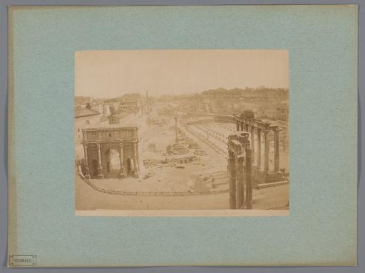 View of the Roman Forum from the Capitoline in Rome, Italy