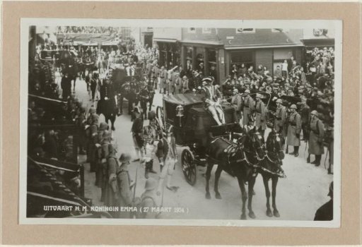 The Court Carriages of the Foreign Princes of the Funeral Procession of Emma, Queen Regent of the Netherlands, in Delft on March 27, 1934